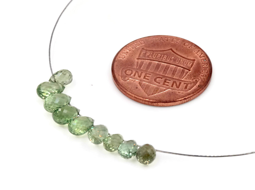 Natural Green Sapphire DIY Jewelry Sapphire Jewelry loose sapphire briolette September Birthstone Sapphire Briolette Drops 112ct-Planet Gemstones