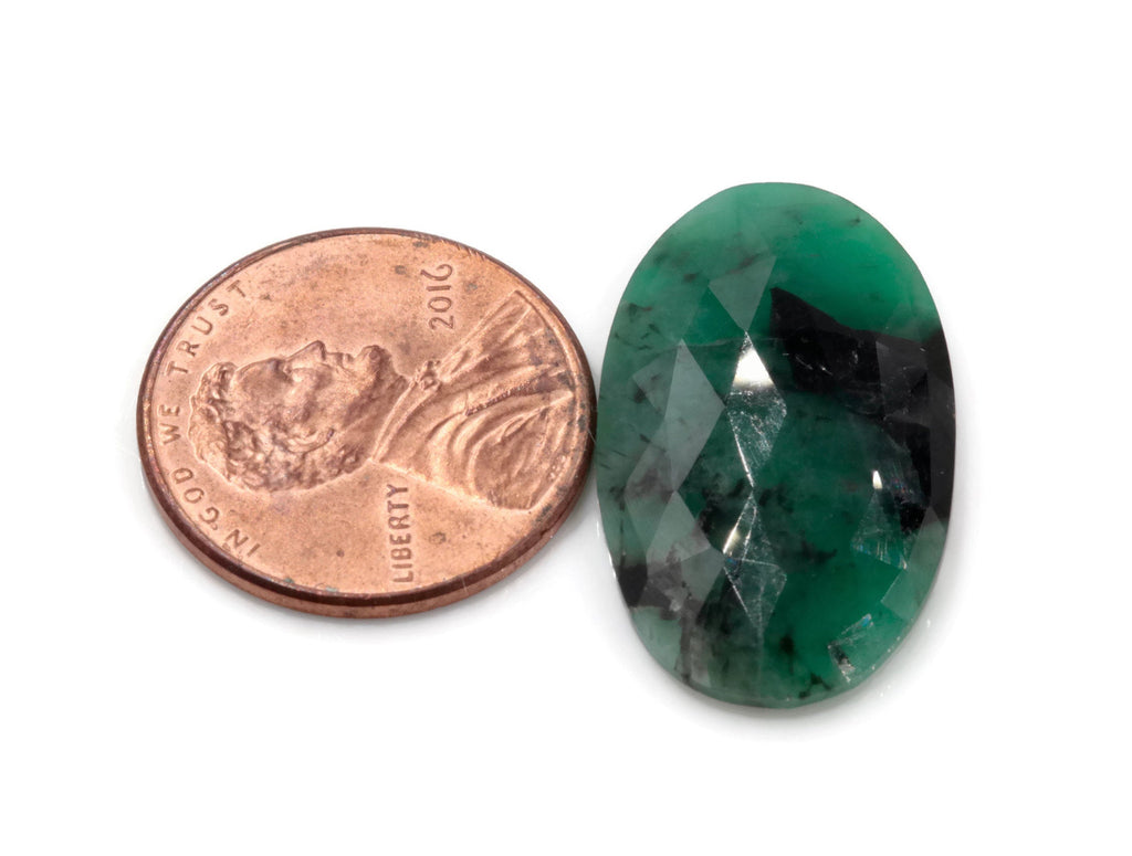 Natural Emerald Slice 15x26mm May Birthstone Emerald Green Diy Jewelry Diy Jewelry Supplies Natural Emerald Rose Cut DIY Jewelry Supplies-Planet Gemstones