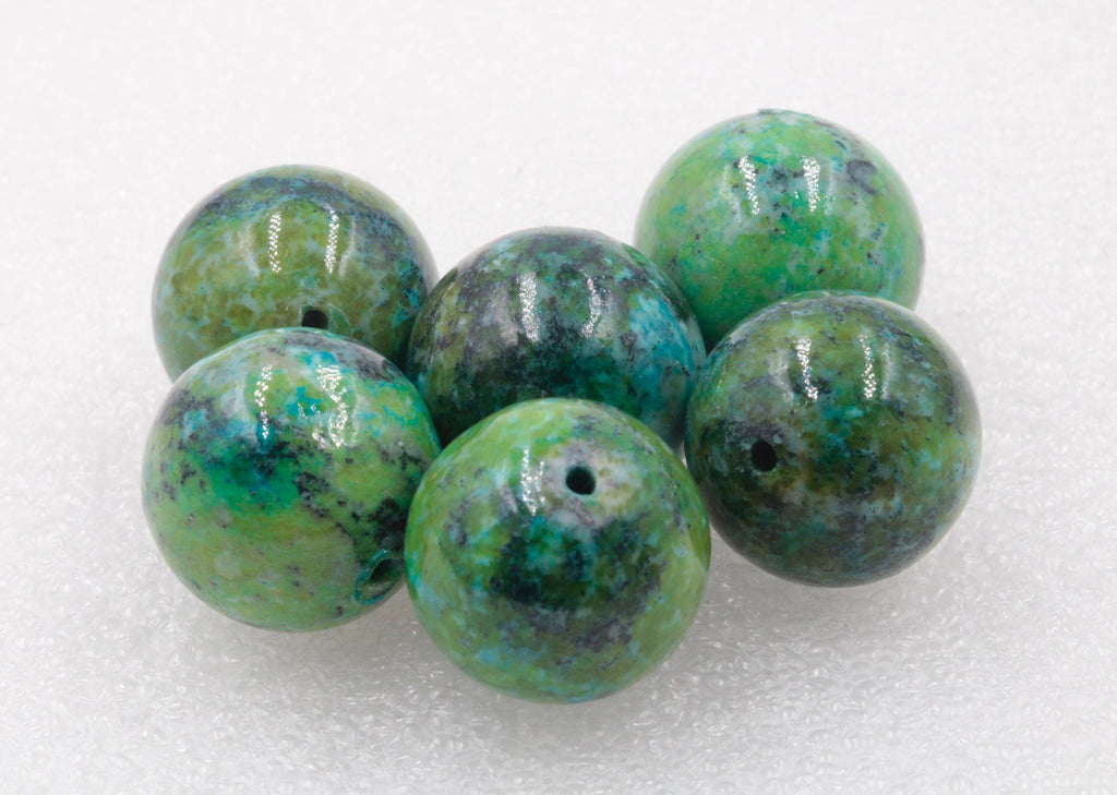 Natural Azurite Agate Beads RD 17mm 6pcs SET DIY Jewelry Supplies Agate beads-Planet Gemstones