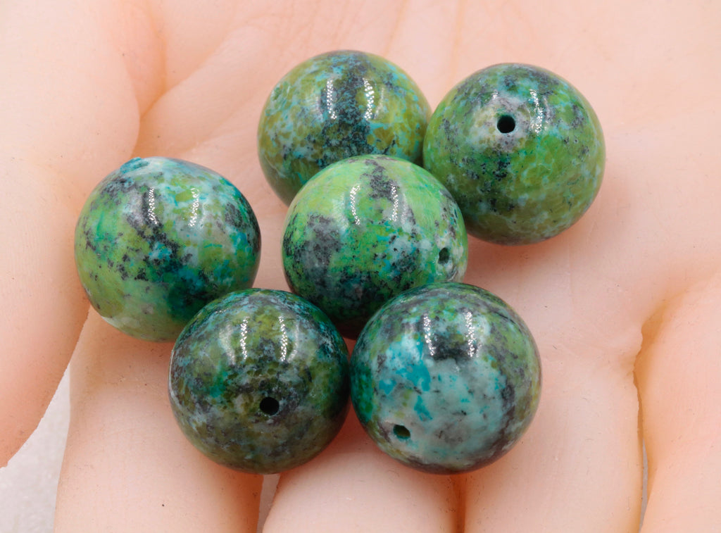 Natural Azurite Agate Beads RD 17mm 6pcs SET DIY Jewelry Supplies Agate beads-Planet Gemstones