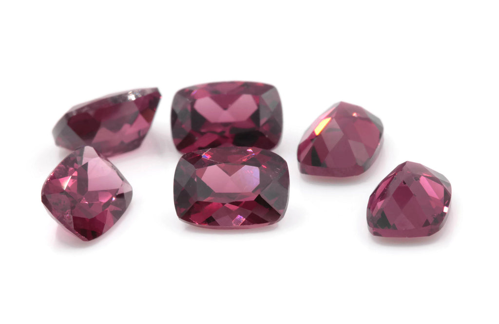 Natural Red Garnet Matching Pair 7x5mm Cushion 2.38ct January Birthstone Faceted Garnet gemstone DIY Red Garnet gemstone-Planet Gemstones