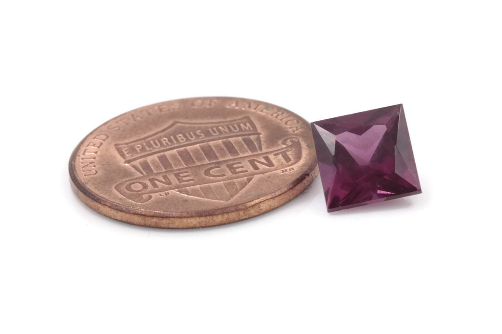 Natural Red Garnet 7mm Square 2.15ct January Birthstone Faceted Garnet gemstone DIY Red Garnet gemstone-Planet Gemstones