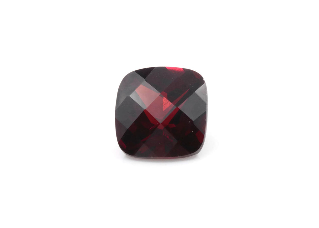 Natural Checkered Red Garnet 8mm Cus 2.86ct January Birthstone Faceted Garnet gemstone DIY Red Garnet gemstone-Planet Gemstones