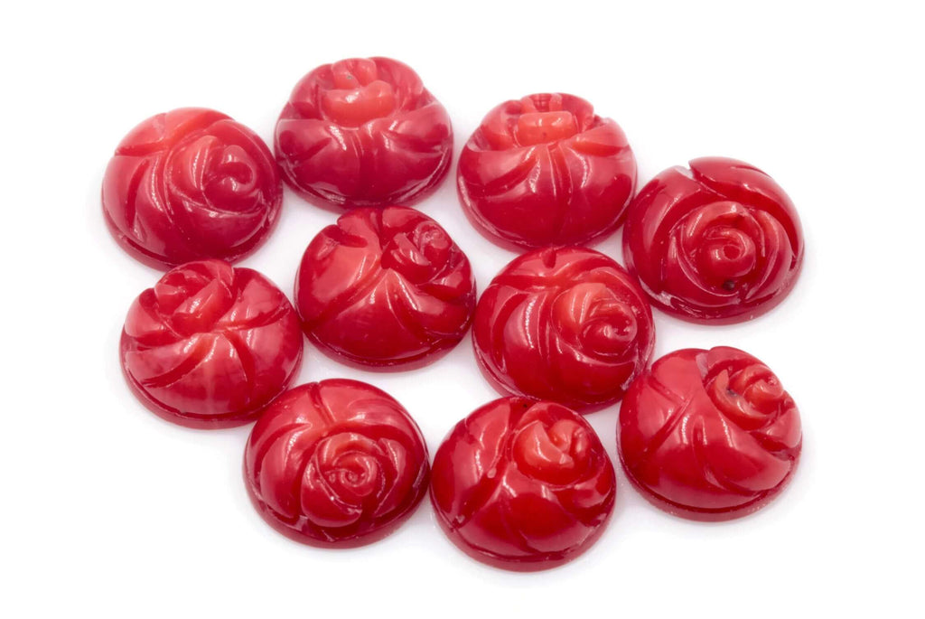Coral Rose Flower 8mm-Planet Gemstones