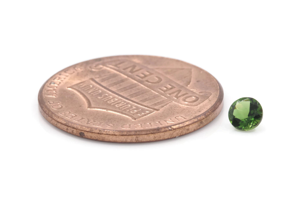 Natural Chrome Tourmaline Gemstone green stone natural chrome stone green tourmaline gems round 3.5mm 0.30ct DIY Jewelry Supplies-Tourmaline-Planet Gemstones