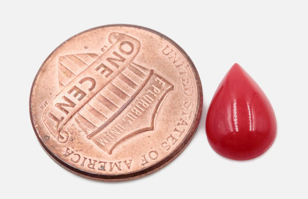 Coral Pear 12x8mm-Planet Gemstones