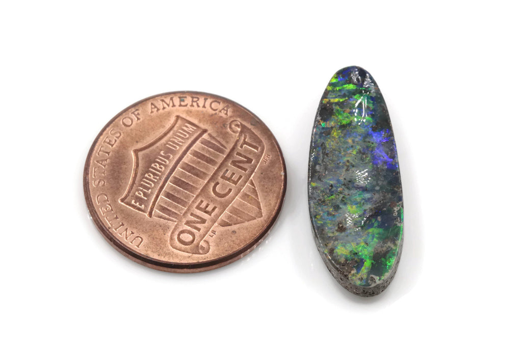 Natural Australian Boulder Opal Genuine Opal Stone Aussie Boulder Opal Stone 7.51ct 15x7mm DIY Jewelry Supplies-Planet Gemstones