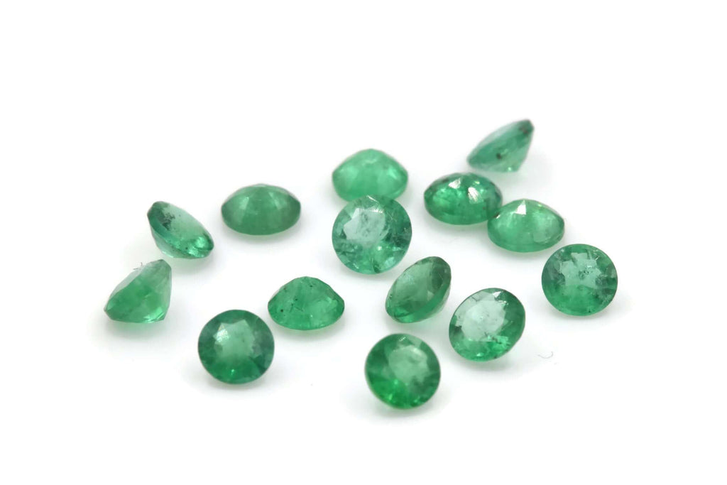 Emerald Natural Emerald May Birthstone Zambian Emerald Round Emerald Diy Jewelry Supplies Emerald Gemstone 0.15ct 3.5mm Emerald green-Emerald-Planet Gemstones