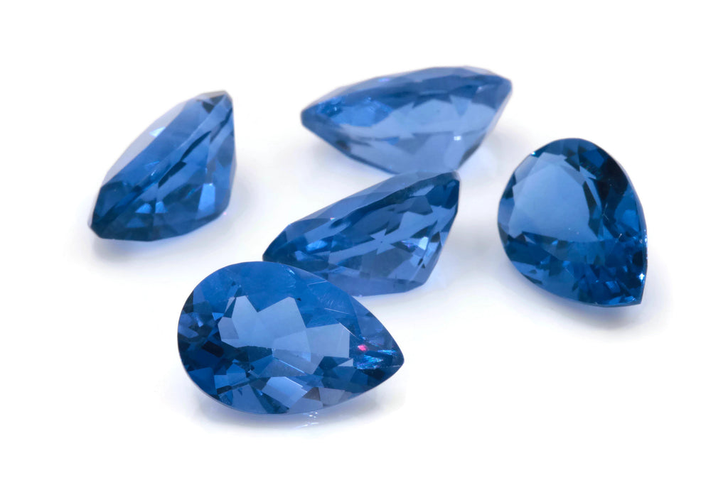 Natural Flourite Flourite Crystal Flourite Flourite Stone Blue Flourite Pear 15x10mm DIY Jewelry Supplies Color Change Flourite-Planet Gemstones