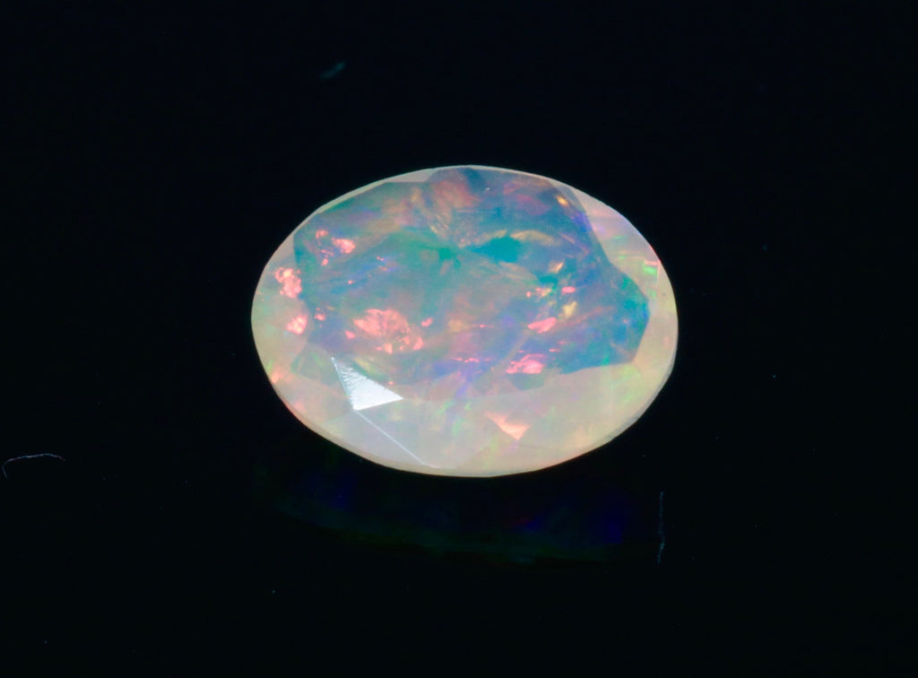 Natural Opal Ethiopian Opal Loose Ethiopian Opal Natural Welo Opal Rainbow Fire Opal Ethiopian Opal Faceted Oval, 10x8mm, 2.67ct-Planet Gemstones