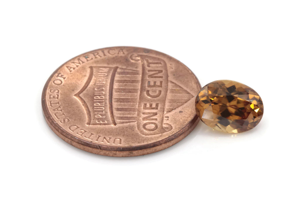 Champagne Zircon Oval 9x7mm-Planet Gemstones