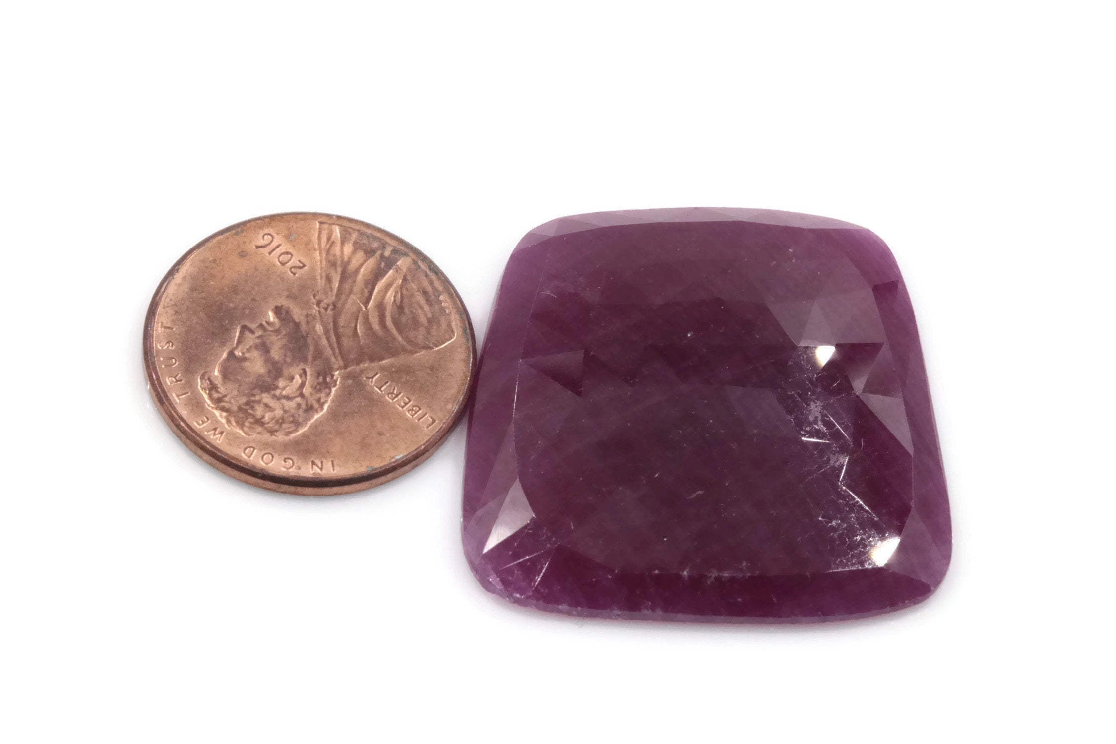 Ruby Pointstone Genuine Ruby Pair, July Birthstone, Rose Cut, 88.83ct, 28mm