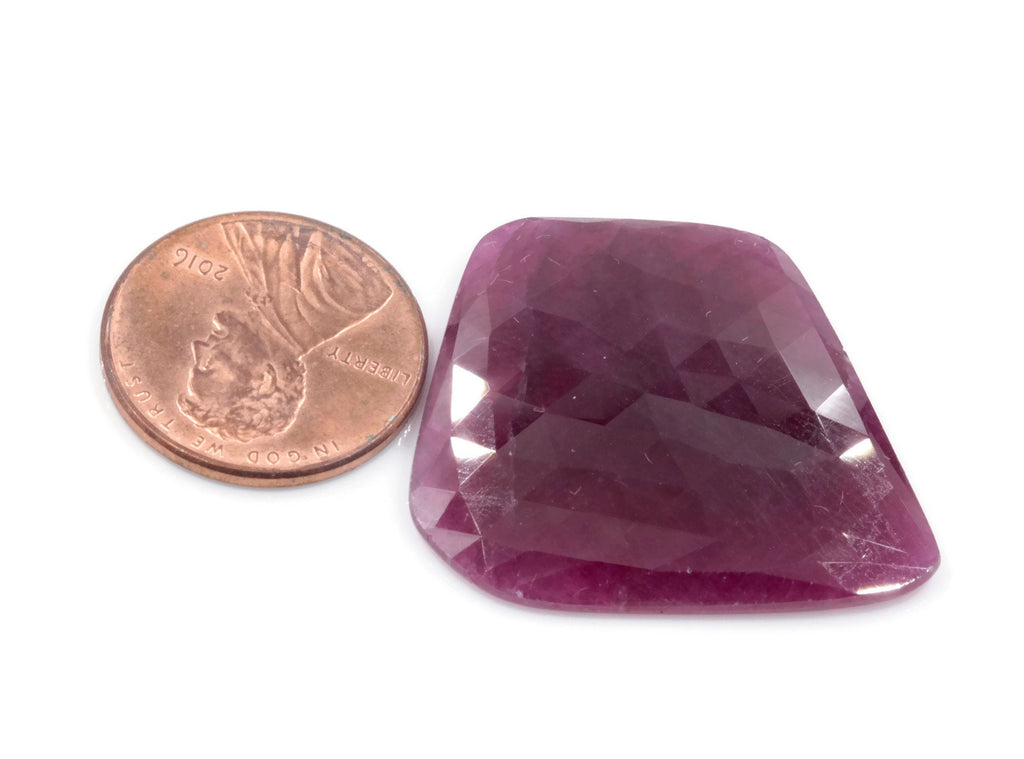 Natural Ruby DIY Jewelry Supply Ruby July Birthstone Rose Cut Ruby Gemstone Genuine Ruby Ruby pair 72.8ct 27x30mm Ruby Rose cut-Ruby-Planet Gemstones