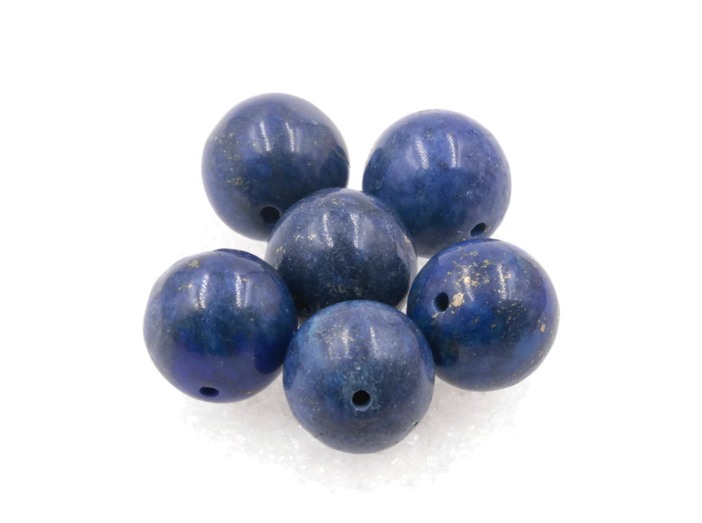 Natural Lapis Beads RD 10mm, 12mm 6pcs SET DIY Jewelry Supplies 49ct, 83.9ct beads-Planet Gemstones