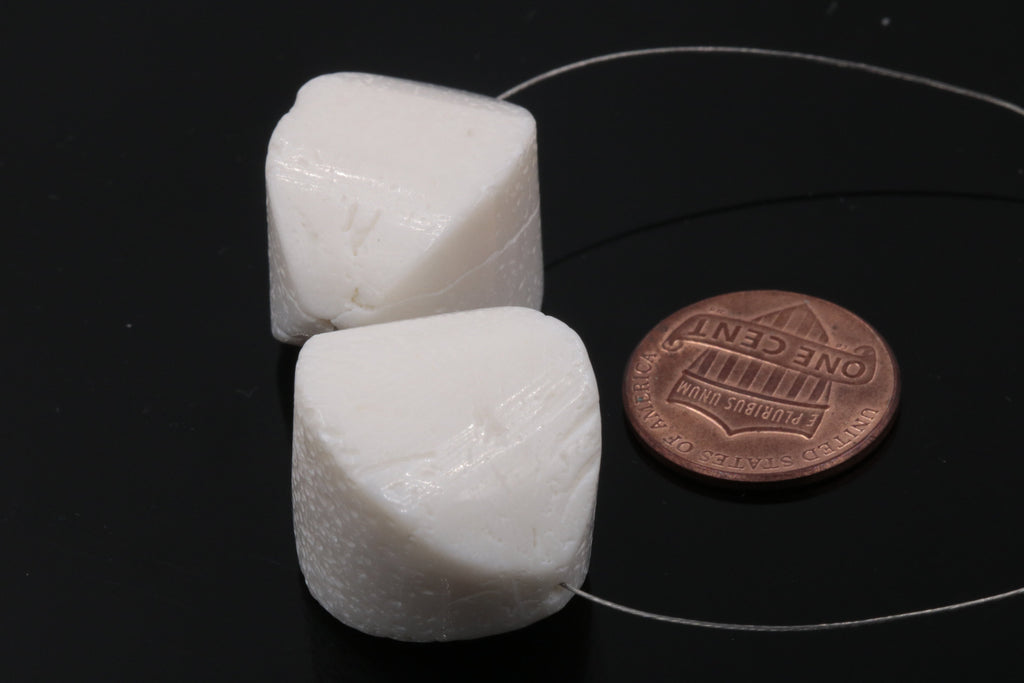 Natural White Coral Beads Fancy 17x26mm 2pcs SET DIY Jewelry Supplies Agate beads-Planet Gemstones