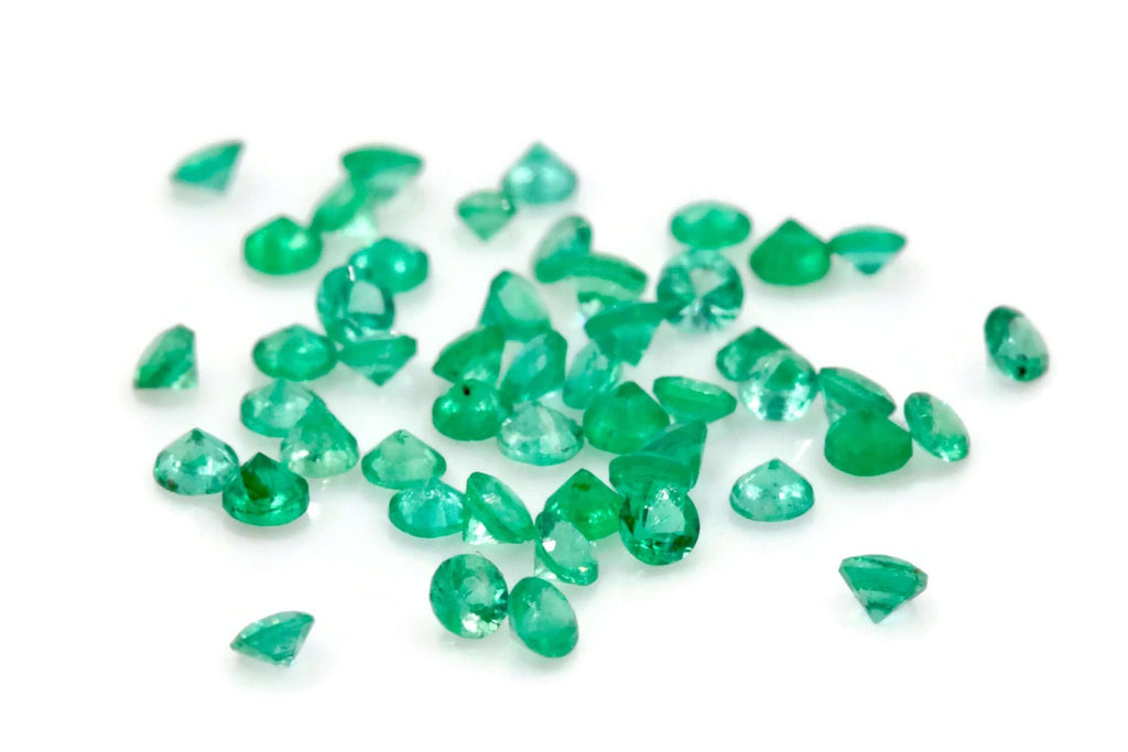 Emerald Natural Emerald May Birthstone Zambian Emerald Round Emerald Jewelry Supplies Emerald Gemstone 0.048ct 1.50mm Emerald green 3PCS-Emerald-Planet Gemstones