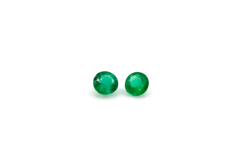 Emerald Natural Emerald May Birthstone Zambian Emerald Round Emerald Diy Jewelry Supplies Emerald Gemstone 0.062ct 2mm Emerald green 2PCS-Emerald-Planet Gemstones