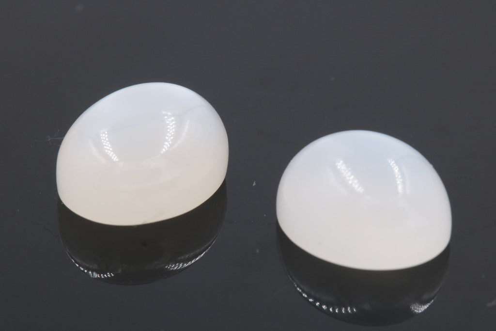 Natural Moonstone White moonstone June Birthstone Moonstone DIY jewelry Supplies Moonstone cabs 9x11mm 4ct-Planet Gemstones