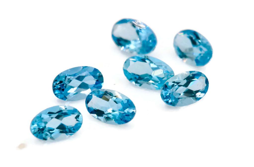 Aquamarine Natural Aquamarine March Birthstone DIY Jewelry Supplies Aquamarine Gemstone Blue Aquamarine Genuine Aquamarine 5x3mm 0.60ct 3PCS-Aquamarine-Planet Gemstones