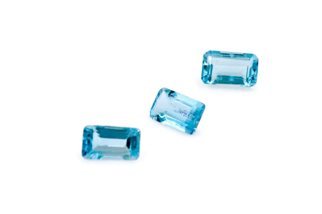 Aquamarine Natural Aquamarine March Birthstone DIY Jewelry Supplies Aquamarine Gemstone Blue Aquamarine Genuine Aquamarine 5x3mm 0.50ct 2PCS-Aquamarine-Planet Gemstones