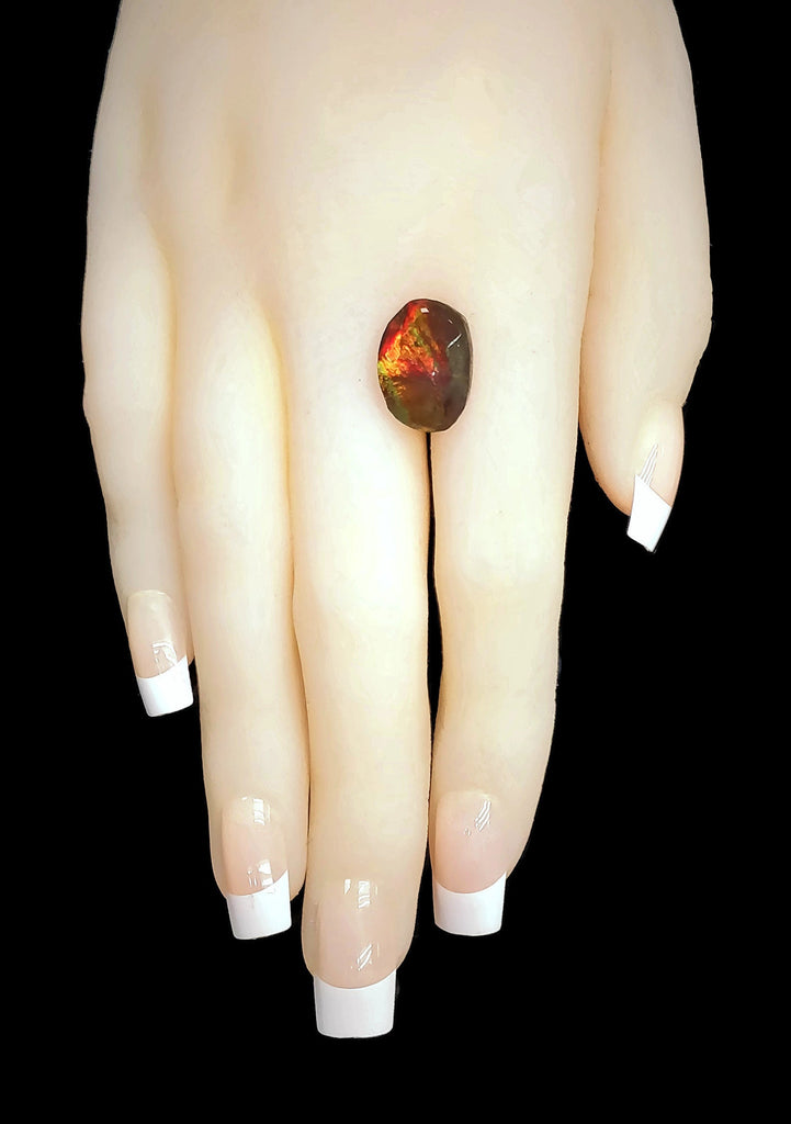 Natural Ammolite Gemstone | Cabochon Ammolite Loose Stone | Canadian Ammolite Gem | Genuine Ammolite (884) Fancy shape 5.5 ct-Planet Gemstones