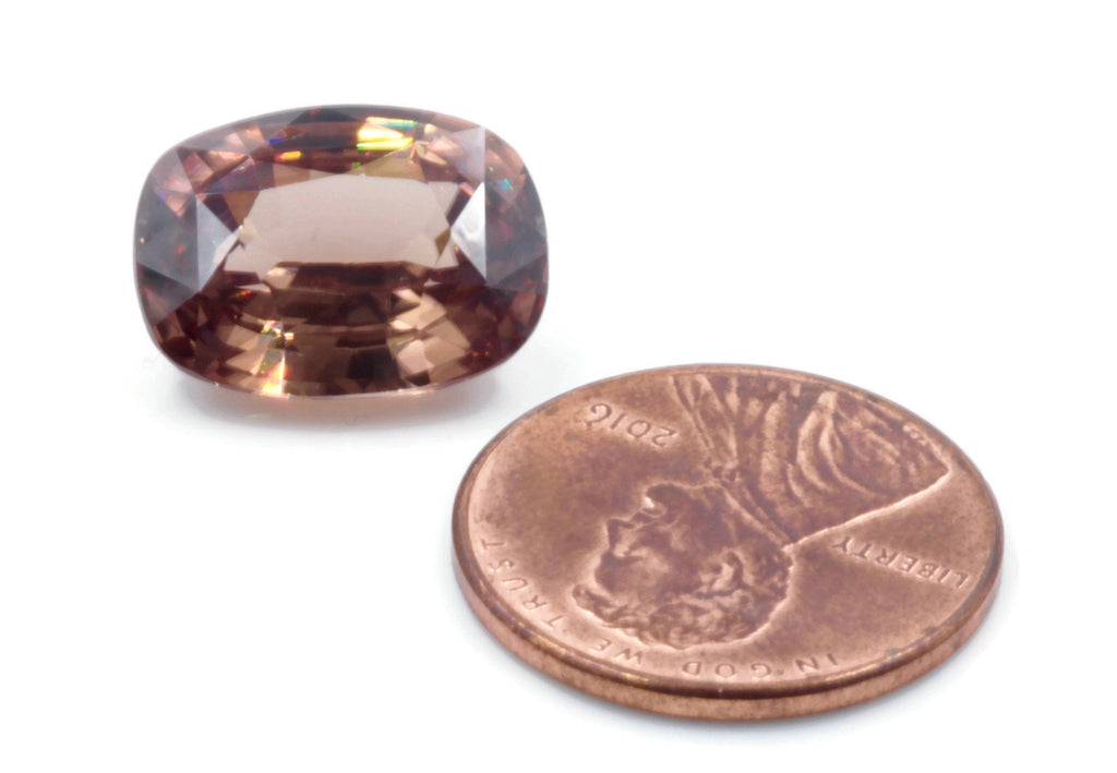 Champagne Zircon Cushion 12cts-Planet Gemstones