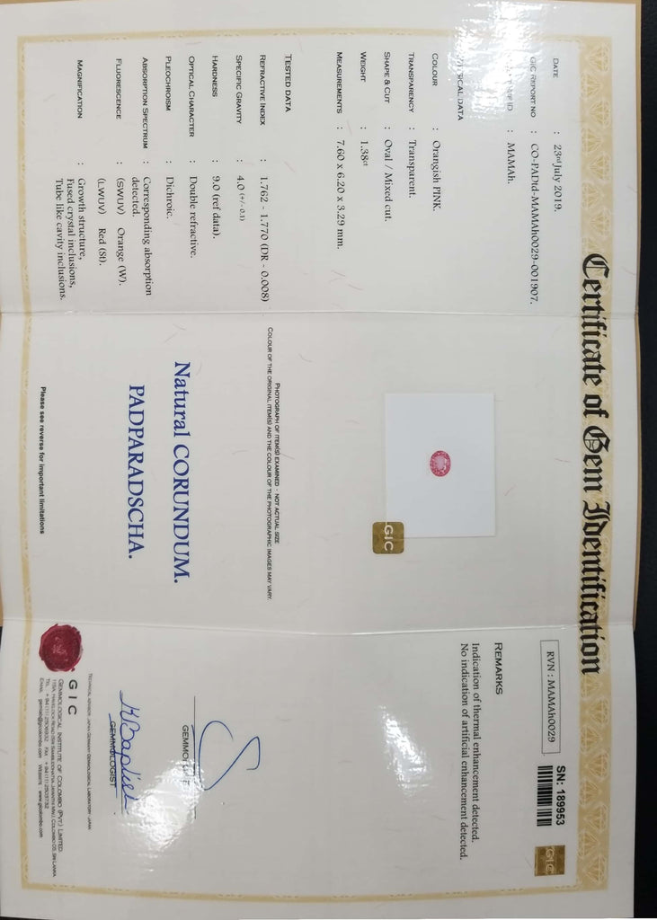 CGL Certified Natural Padparadscha Sapphire 6x7mm-Planet Gemstones