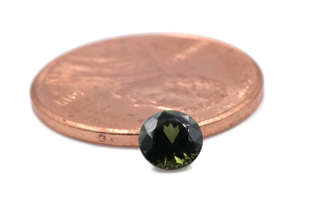 Natural Green Zircon Gemstone Faceted Green Zircon Loose Stone December Birthstone Genuine Green Zircon Stone Round 2.50ct 4mm SKU:113057-Planet Gemstones