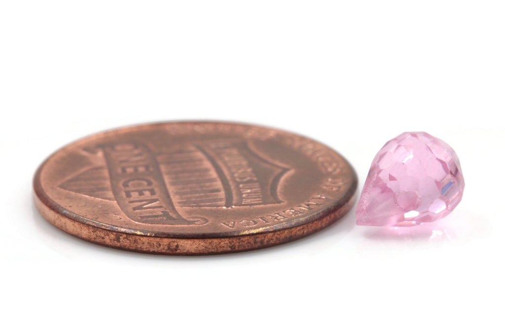 Pink Color Cubic Zircon Briolette 7X5mm Orange Briolette DIY Jewelry Cubic Zircon 26.80ct SKU:113116-Planet Gemstones