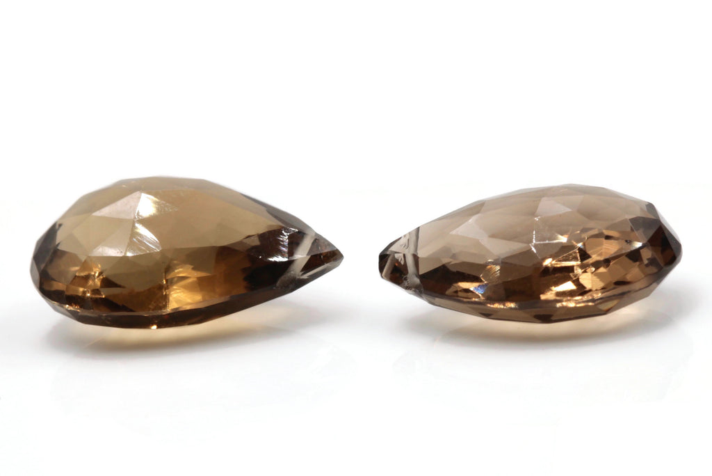 Natural Quartz Smoky Quartz Champagne quartz Beads quartz Drops Smoky DIY Jewelry Supply Quartz Drops PE 12x18mm 18.67ct SKU:113074-Planet Gemstones