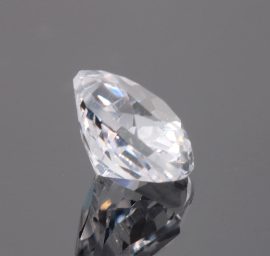 White Created Sapphire 1.0ct Sapphire Gemstone Faceted Sapphire Loose Stone September Birthstone White Sapphire HS 6mm SKU:12872-Planet Gemstones
