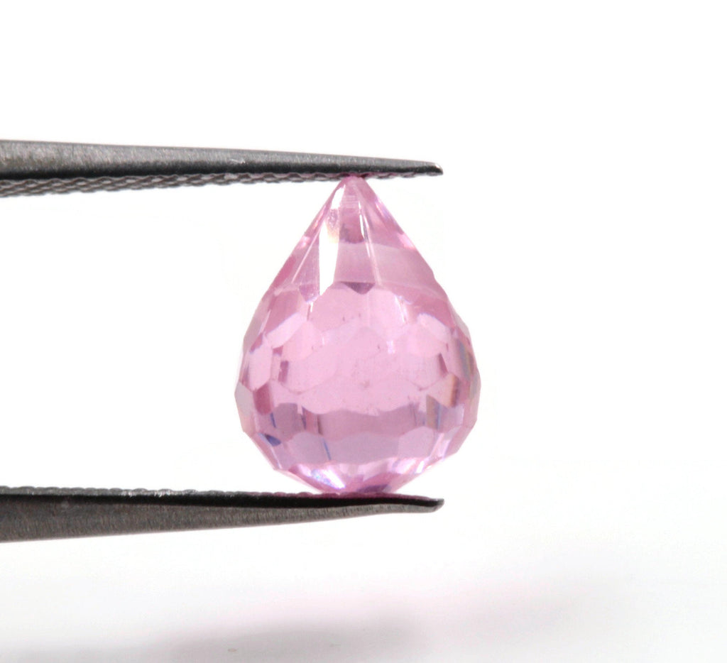 Pink Color Cubic Zircon Briolette 7X5mm Orange Briolette DIY Jewelry Cubic Zircon 26.80ct SKU:113116-Planet Gemstones