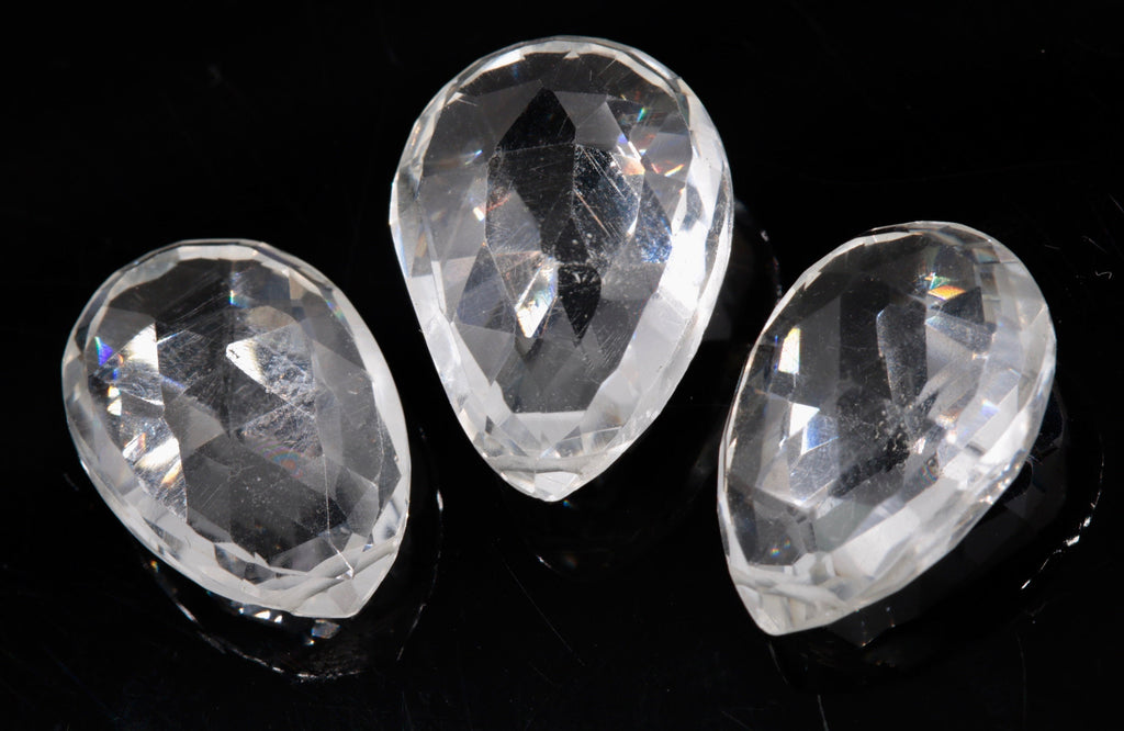 Rock Crystal Natural Rock Crystal Crystal DIY Jewelry white Quartz quartz stone Quartz beads Rock Crystal PE 18x12mm 36.55ct SKU:113077-Planet Gemstones