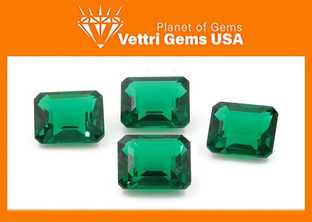 Emerald Simulated Zambian Emerald May Birthstone Emerald Gemstone Jewelry Supplies Lab Created Emerald OCT 9x11mm,8x6mm SKU: 00111467,113144-Planet Gemstones
