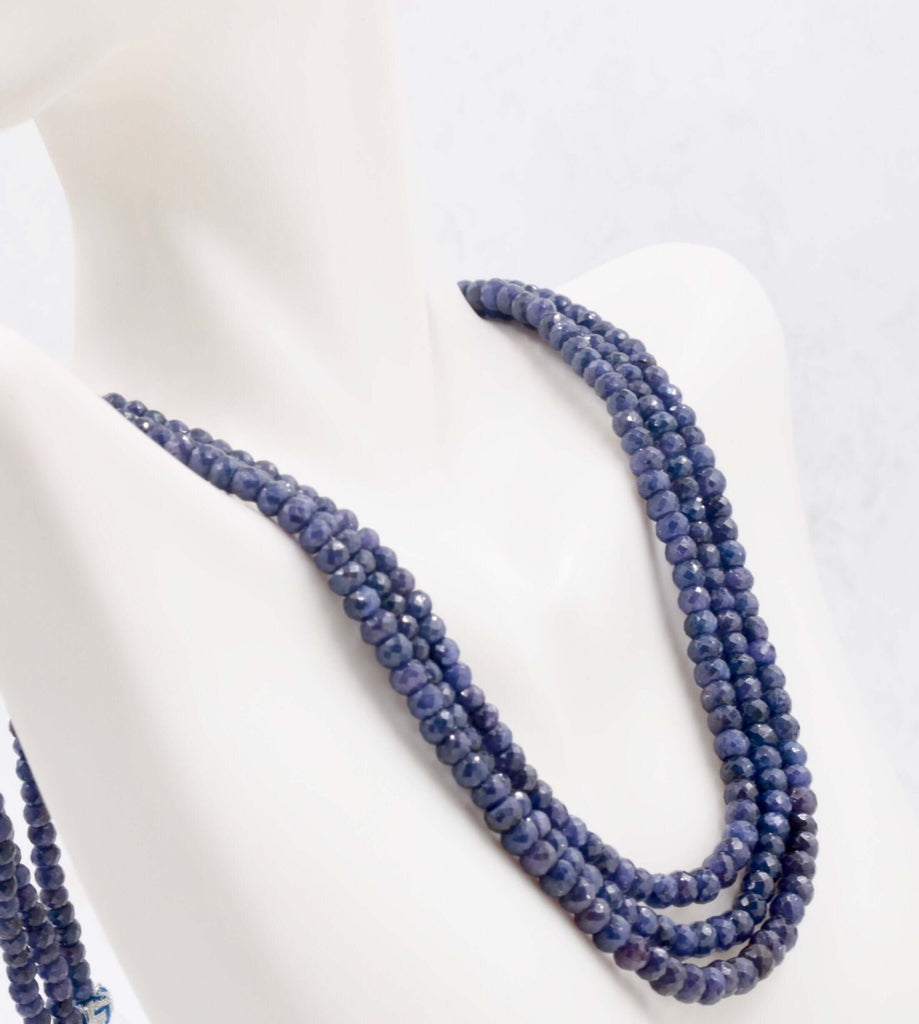 Genuine Sapphire Necklace Blue Sapphire Necklace Sapphire gemstone beads Blue gemstone necklace Sapphire Beaded Necklace SKU:113222-Planet Gemstones