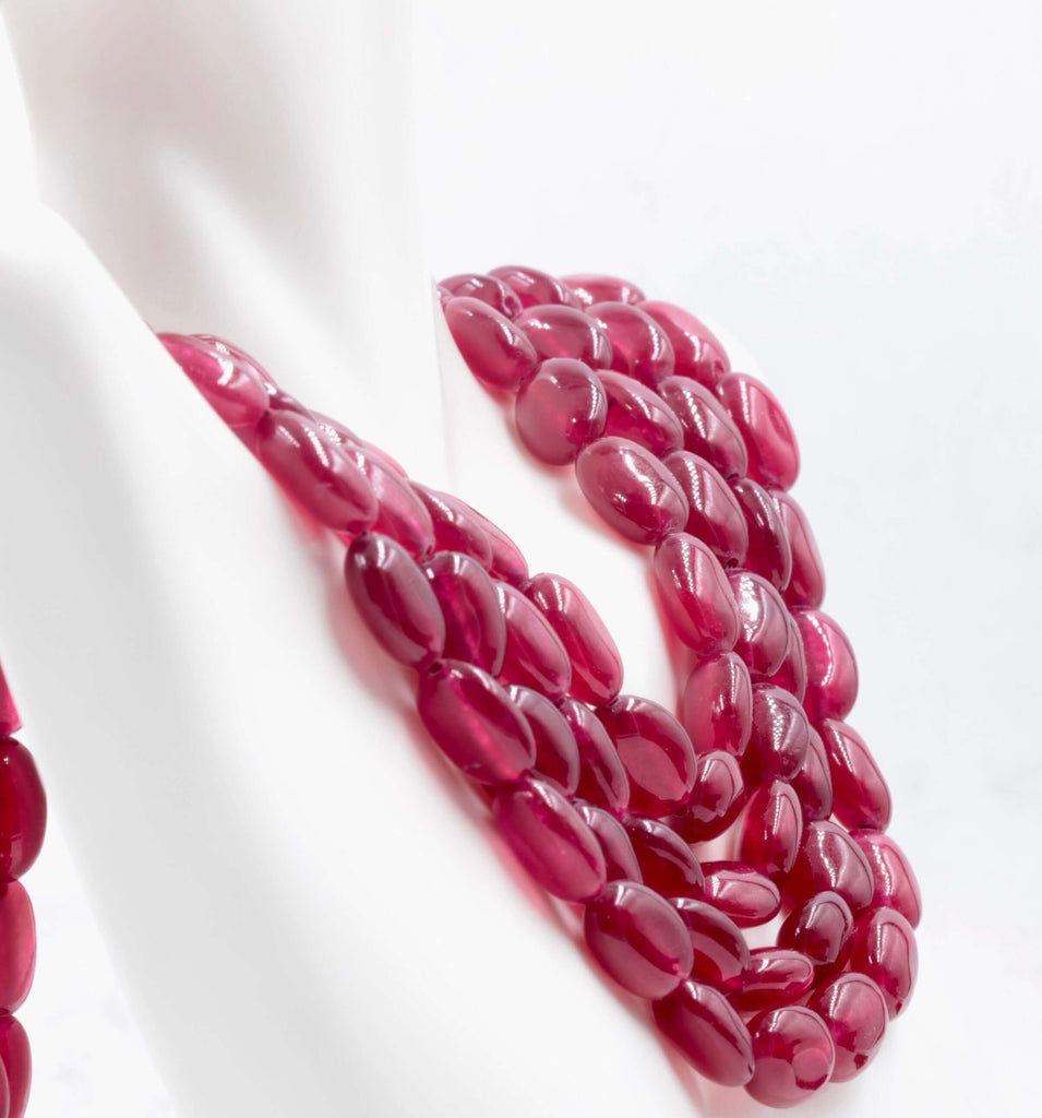Genuine ruby Quartz Ruby Quartz necklace ruby Quartz beads ruby Quartz beads necklace for women ruby necklace SKU: 113265-Ruby-Planet Gemstones