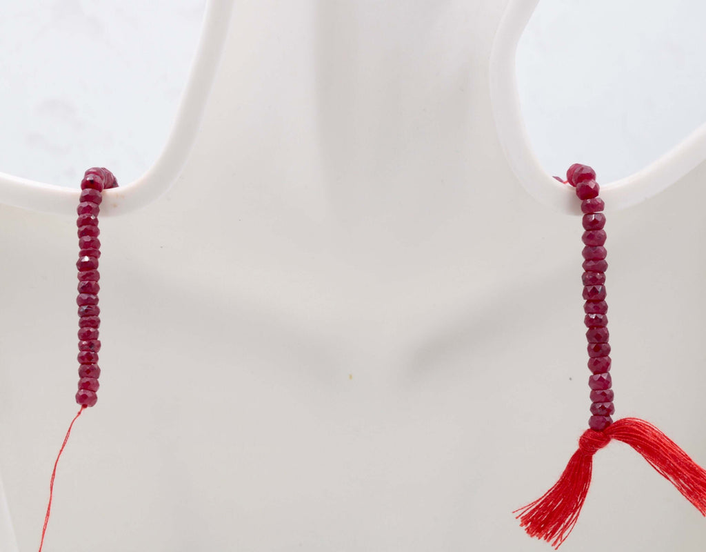 Genuine ruby beads Ruby bead necklace ruby gemstone beads ruby fuchsite beads necklace for women ruby necklace 15-16 inch 70-80ct SKU:113192-Planet Gemstones