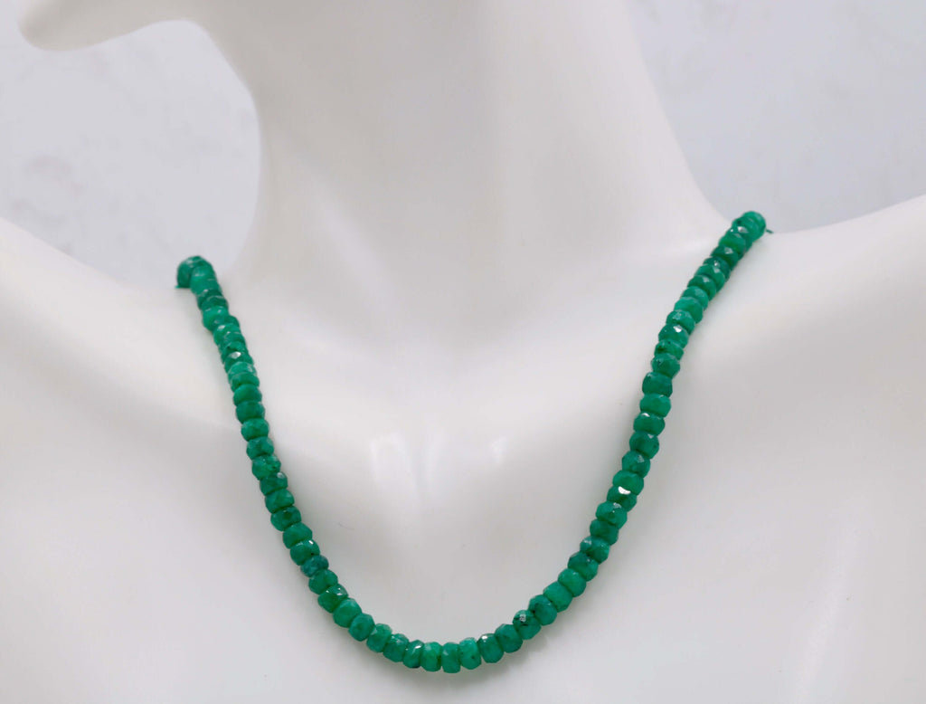 Genuine Emerald Beads Emerald Necklace Green gemstone Beads Emerald Gemstone Beads Green Jade Necklace Jade Bead Necklace 70-80ct SKU:113177-Emerald-Planet Gemstones