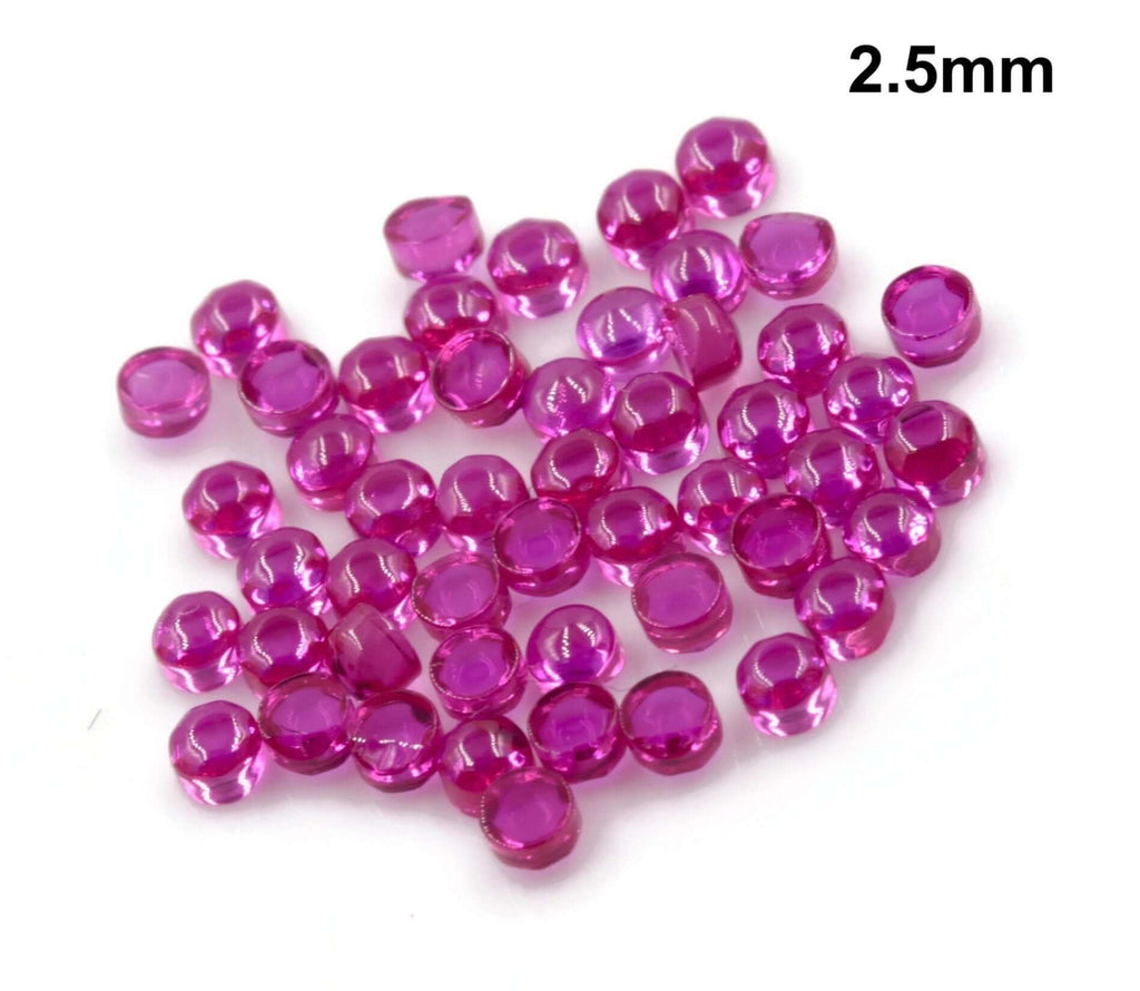 Lab Created Ruby 4.25mm,3.25mm,2.5mm & 2mm gemstone Jewelry Supply Round Ruby 50 Pcs DIY Jewelry Supplies SKU: 114160,114161,114162,114142-Planet Gemstones