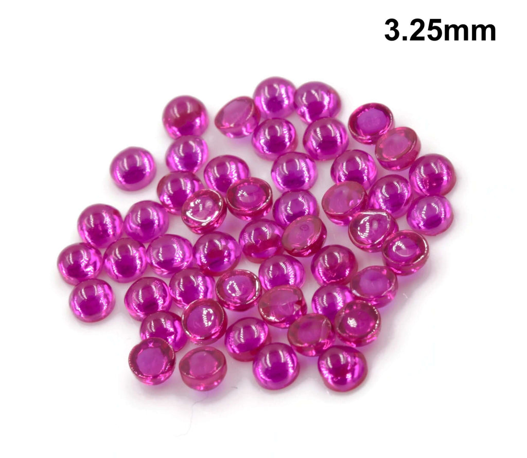 Lab Created Ruby 4.25mm,3.25mm,2.5mm & 2mm gemstone Jewelry Supply Round Ruby 50 Pcs DIY Jewelry Supplies SKU: 114160,114161,114162,114142-Planet Gemstones