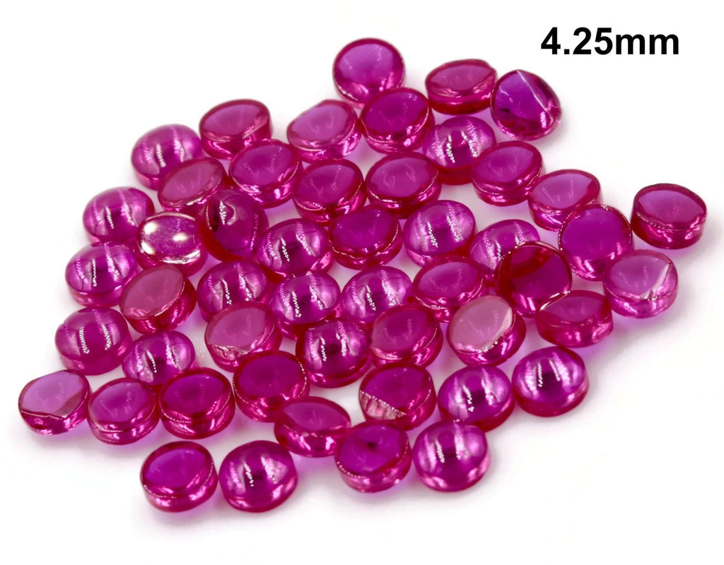 Lab Created Ruby 4.25mm,3.25mm,2.5mm & 2mm gemstone Jewelry Supply Round Ruby 50 Pcs DIY Jewelry Supplies SKU: 114160,114161,114162,114142-Planet Gemstones