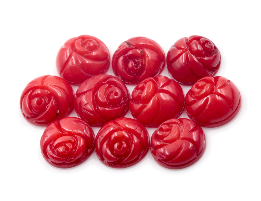 Natural Coral Cabochon RD 8mm,10mm & 12mm Coral Beads Jewelry Supply Coral Cab Loose Stone DIY Jewelry Supplies SKU:114143,114155,114138-Planet Gemstones