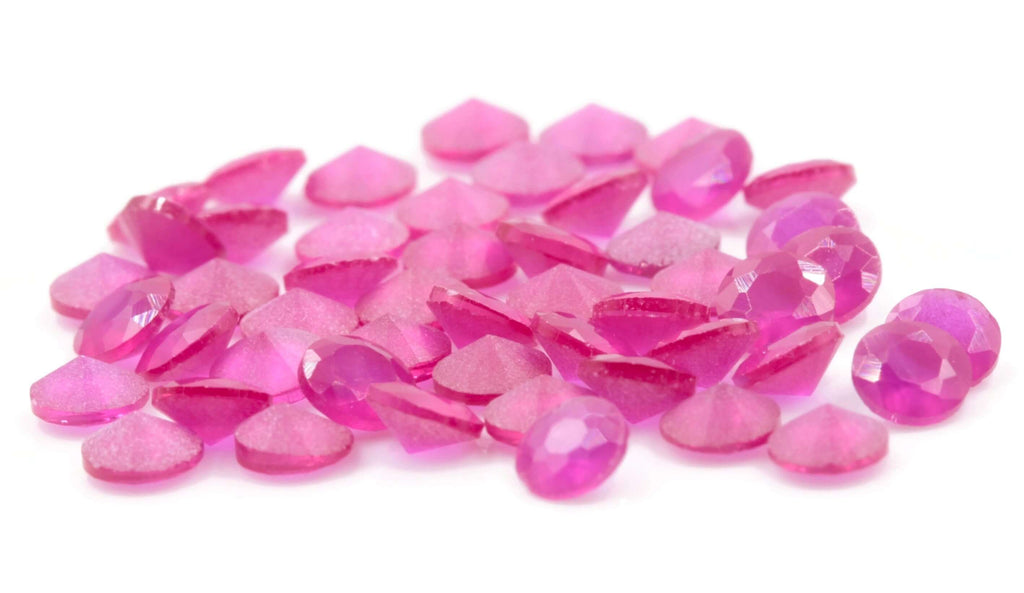 Lab grown Ruby Gemstone 50 pcs Round Ruby DIY Jewelry Supplies Ruby Loose Stone July Birthstone Ruby Jewelry Faceted Ruby Jewelry SKU:113238-Planet Gemstones