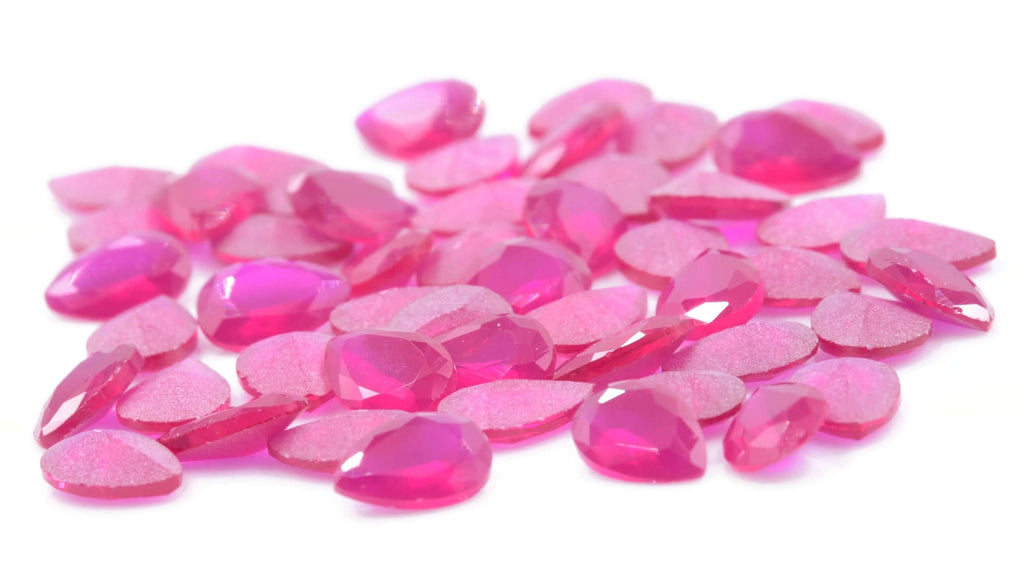 Lab grown Ruby Gemstone 50 pcs Pear Ruby DIY Jewelry Supplies Ruby Loose Stone July Birthstone Ruby Jewelry Faceted Ruby Jewelry SKU:113242-Planet Gemstones