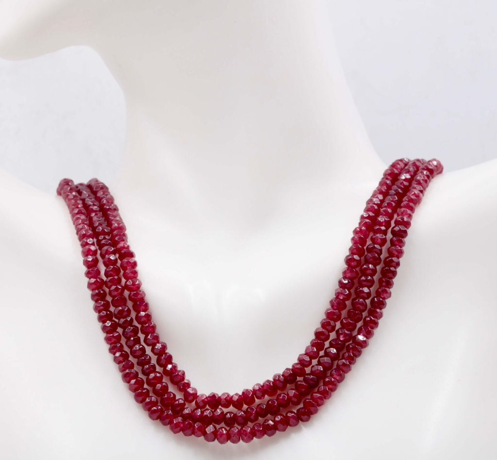 Genuine ruby quartz beads Ruby quartz bead necklace ruby quartz gemstone beads ruby fuchsite beads necklace for women ruby necklaceSKU:113267,113268-Planet Gemstones