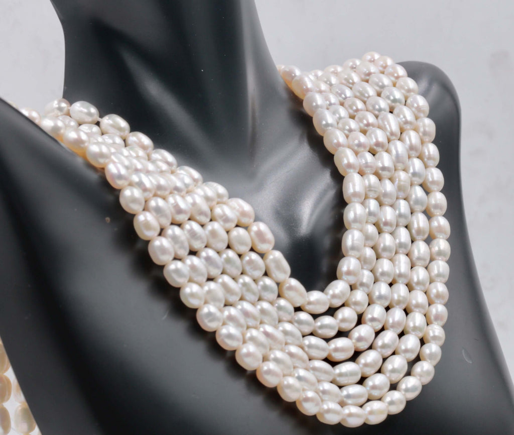 Fresh Water Pearls Real pearl necklace Cultured pearls Small pearl Necklace Natural white pearl Bulk Pearl SKU:113254-Planet Gemstones