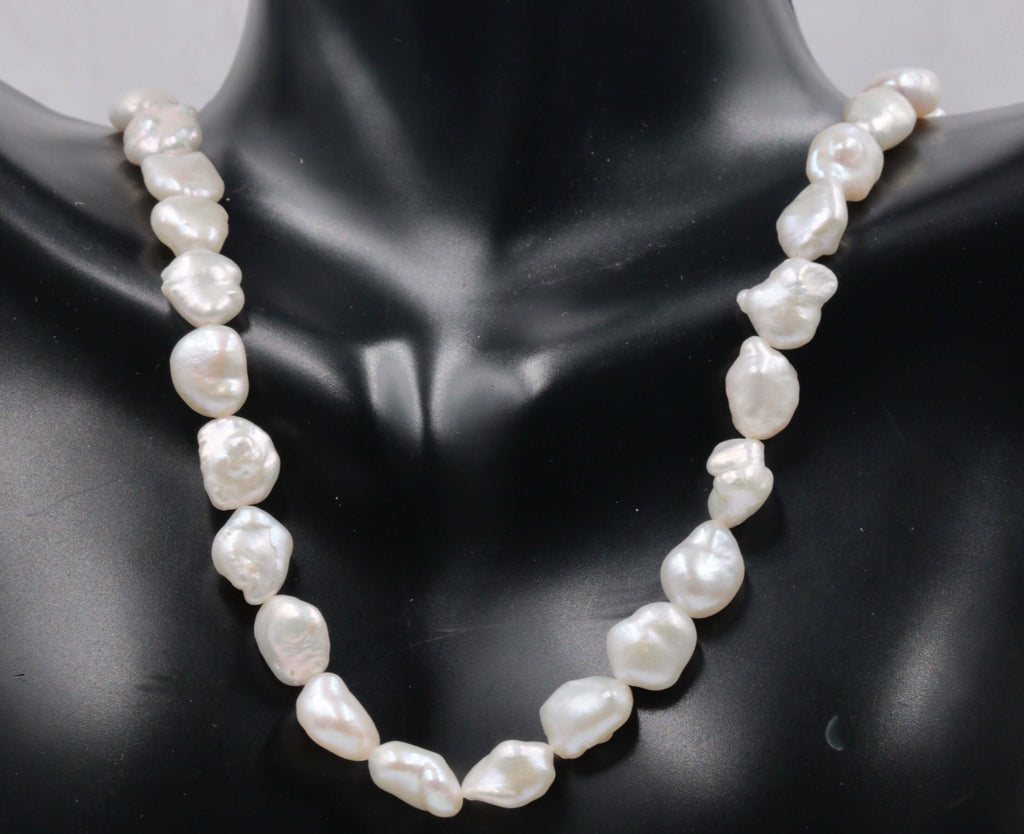Fresh Water Pearls Real pearl necklace Cultured pearls Small pearl Necklace Natural white pearl Bulk Pearl 16" SKU:113249-Planet Gemstones