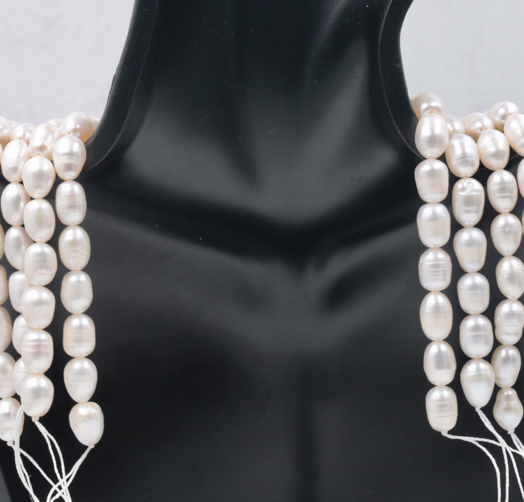 Fresh Water Pearls Real pearl necklace Cultured pearls Small pearl Necklace Natural white pearl Bulk Pearl 16" SKU:113251-Planet Gemstones