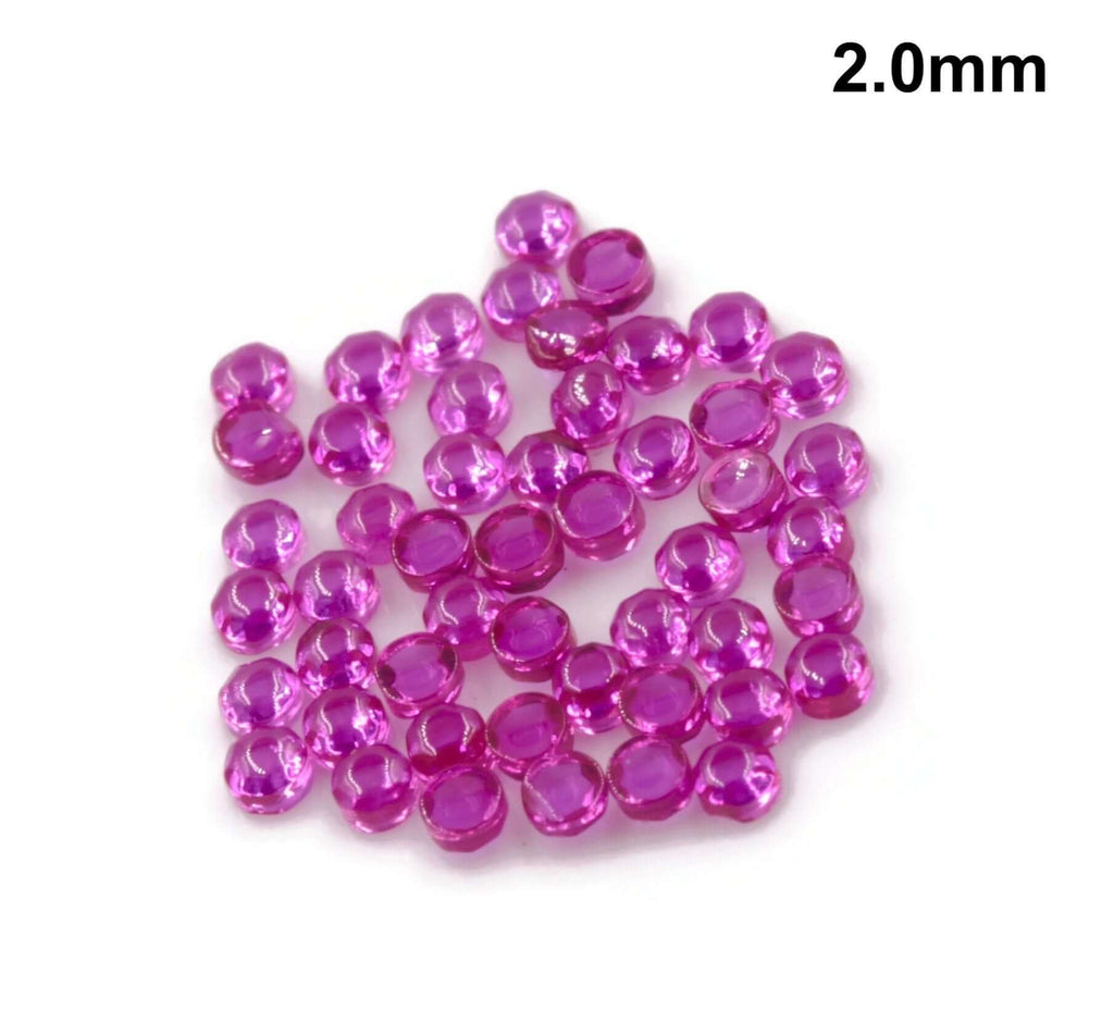 Lab Created Ruby 4.25mm,3.25mm,2.5mm & 2mm gemstone Jewelry Supply Round Ruby 50 Pcs DIY Jewelry Supplies SKU: 114160,114161,114162,114142-Planet Gemstones
