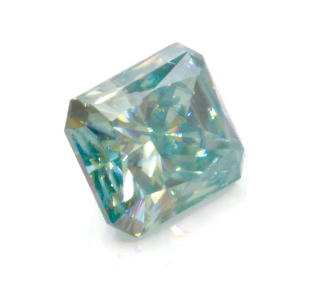 Cyan Blue Moissanite Emerald Cut-Moissanite-Planet Gemstones